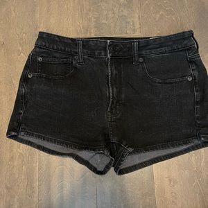 Black jean shorts
